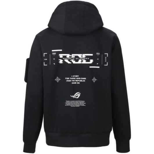 ASUS ROG Pixel Game Chaqueta con Capucha Negra Hombre L