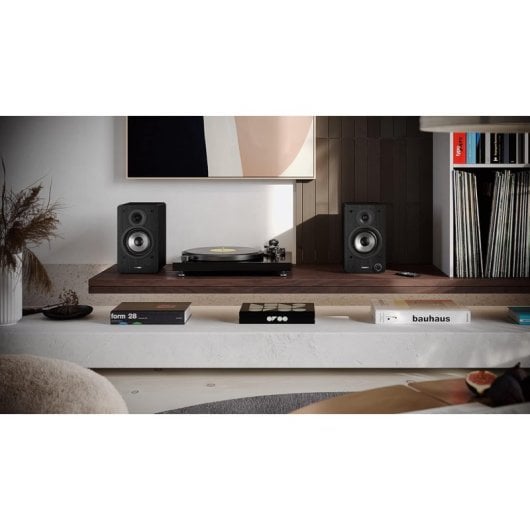 Sharp CP-SS30(BK) 2-Wege-Aktivlautsprecher 60W RMS, Holzgehäuse, Bluetooth, optisch, USB, RCA, AUX