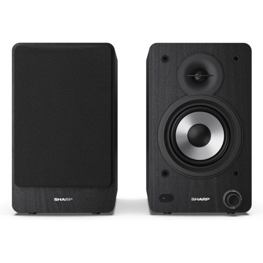 Sharp CP-SS30(BK) 2-Wege-Aktivlautsprecher 60W RMS, Holzgehäuse, Bluetooth, optisch, USB, RCA, AUX