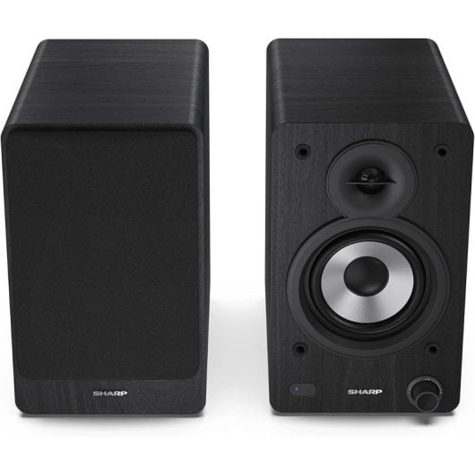 Sharp CP-SS30(BK) 2-Wege-Aktivlautsprecher 60W RMS, Holzgehäuse, Bluetooth, optisch, USB, RCA, AUX