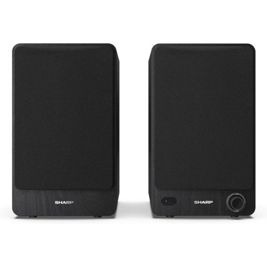 Sharp CP-SS30(BK) 2-Wege-Aktivlautsprecher 60W RMS, Holzgehäuse, Bluetooth, optisch, USB, RCA, AUX