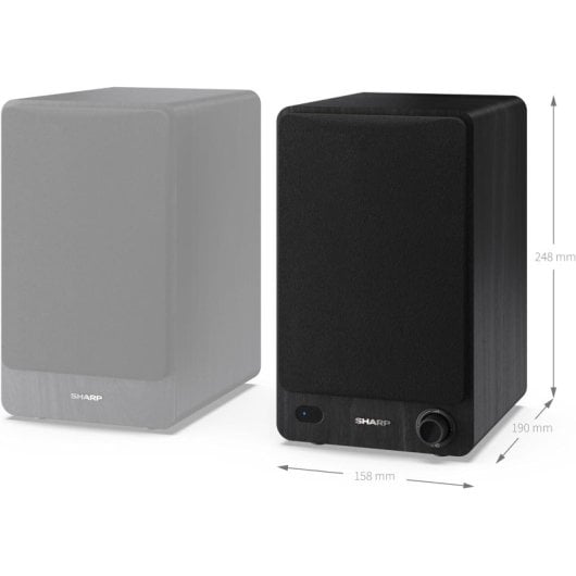 Sharp CP-SS30(BK) 2-Wege-Aktivlautsprecher 60W RMS, Holzgehäuse, Bluetooth, optisch, USB, RCA, AUX