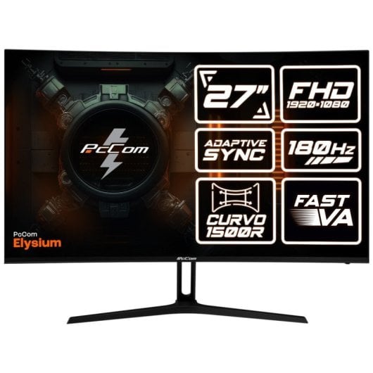 PcCom Monitor Gaming 27" Fast VA FHD 180Hz Adaptive Sync Curva