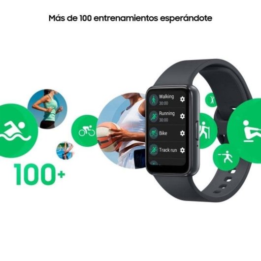 Pulseira de Atividade Samsung Galaxy Fit3 Bluetooth AMOLED Cinza 13 dias autonomia