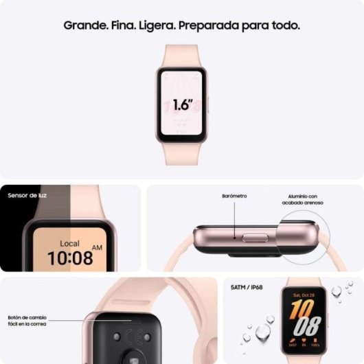 Aktivitätsarmband Samsung Galaxy Fit3 Bluetooth AMOLED Rosa 13 Tage Akku