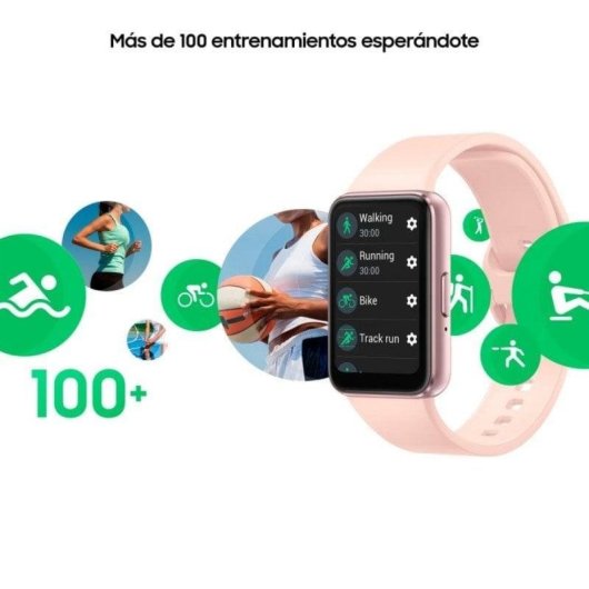 Aktivitätsarmband Samsung Galaxy Fit3 Bluetooth AMOLED Rosa 13 Tage Akku