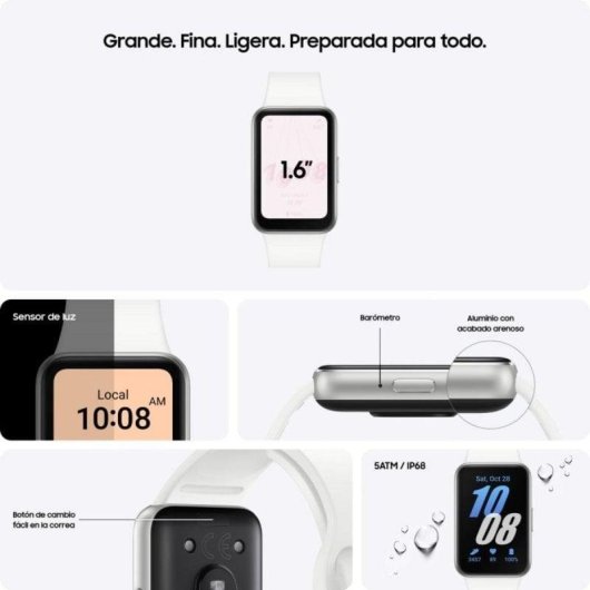 Bracciale attività Samsung Galaxy Fit3 Bluetooth AMOLED Argento 13 giorni autonomia