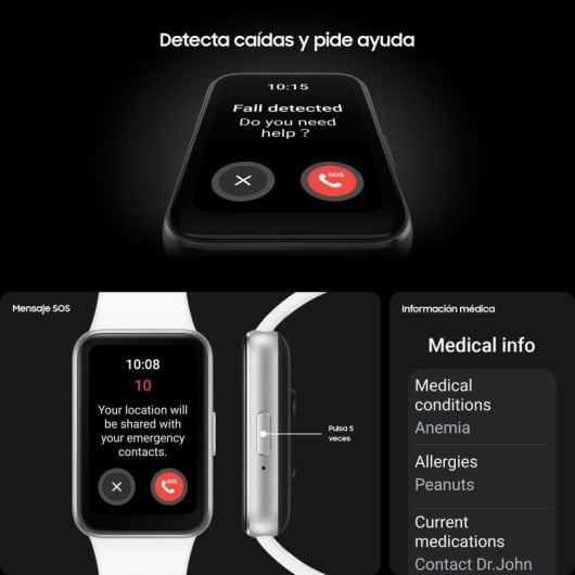 Samsung Galaxy Fit3 Plata Smart Band Batería 13 Días