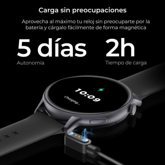 Ksix Core 2 Smartwatch, Amoled-Bildschirm, 1,43 Zoll, Schwarz