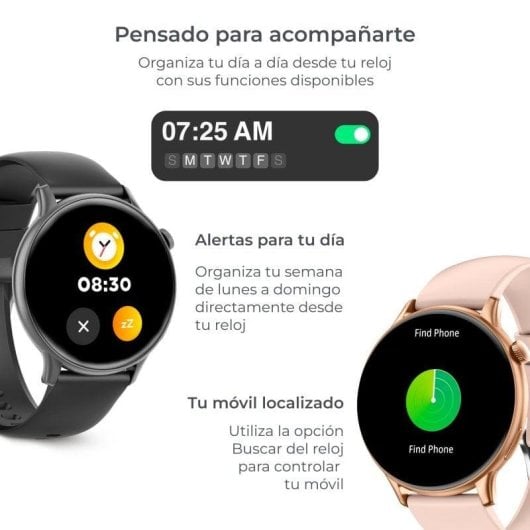 Ksix Core 2 Bluetooth 47mm AMOLED Rosa IP67 SpO2 Cardio Sonno Pressione