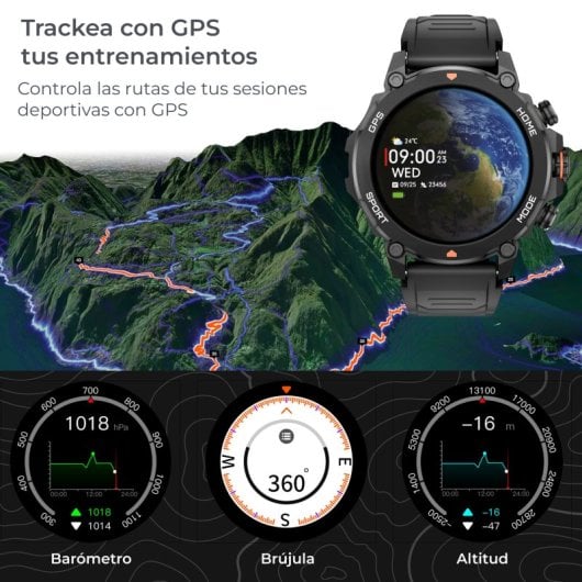 Ksix Smartwatch Explorer GPS Pantalla AMOLED 1,43 5ATM negro