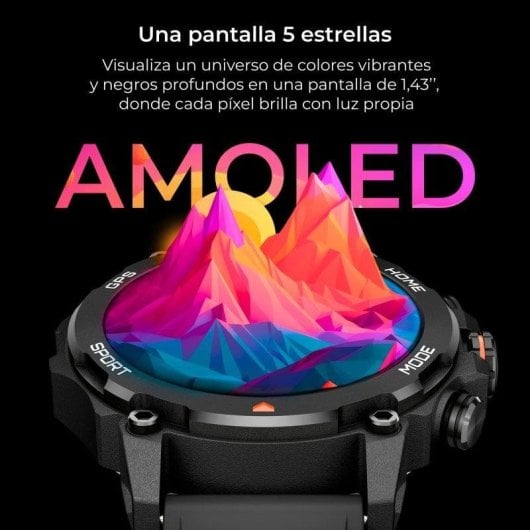 Ksix Explorer GPS 55mm AMOLED Schwarz L 5ATM SpO2 Herzfrequenz Schlaftracking Kompass