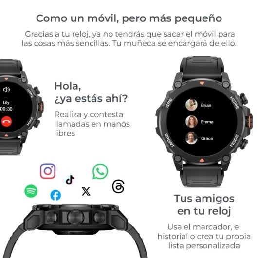 Ksix Smartwatch Explorer GPS Pantalla AMOLED 1,43 5ATM negro