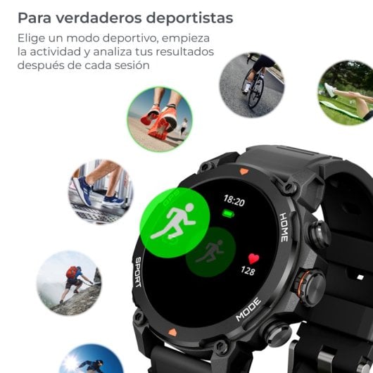 Ksix Smartwatch Explorer GPS Pantalla AMOLED 1,43 5ATM negro