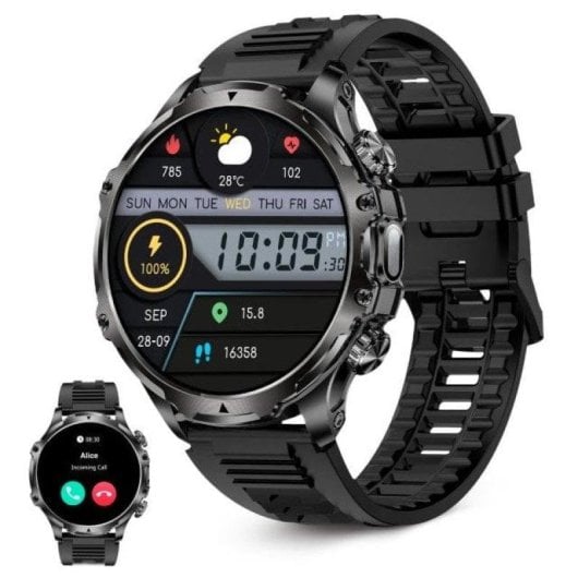 Ksix Venture Bluetooth 55mm TFT Preto Tamanho Único IP68 SpO2 Pulsómetro Sono