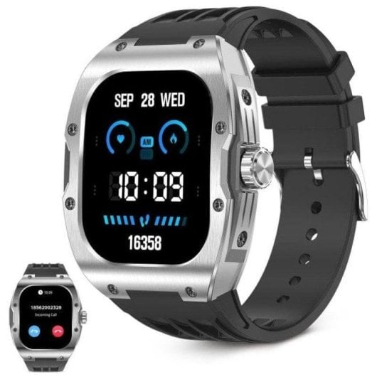 Ksix Hero Bluetooth 54mm AMOLED Nero IP68 SpO2 Frequenza Cardiaca Sonno Chiamate