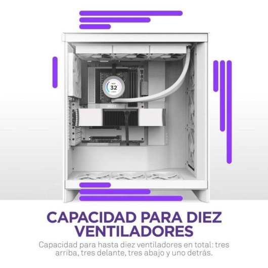 NZXT H7 Flow (2024) Mid-Tower-Gehäuse – komplett weiß