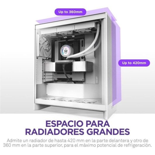 NZXT H7 Flow (2024) Mid-Tower-Gehäuse – komplett weiß