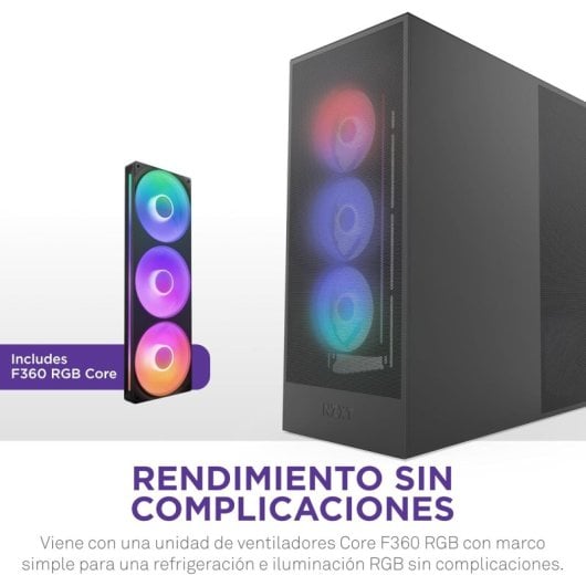 NZXT H7 Flow RGB 2024 Cristal Templado USB 3.2 Negra