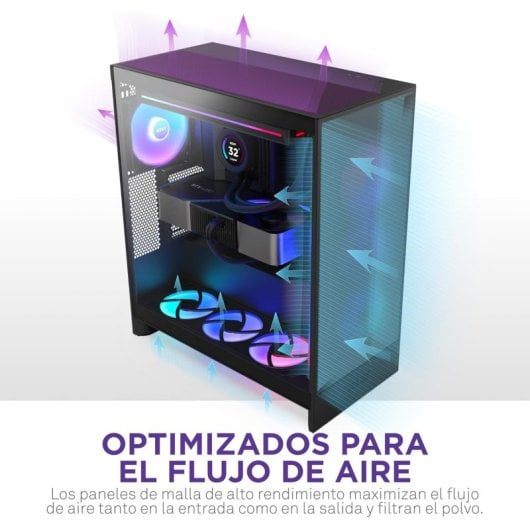 NZXT H7 Flow RGB 2024 Cristal Templado USB 3.2 Negra