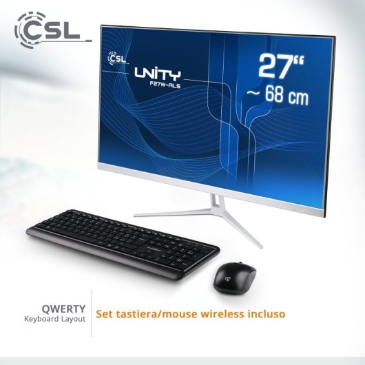 CSL All-in-One PC Unity F27W-ALS Intel N200/16GB/256GB SSD/27" Tastiera italiana