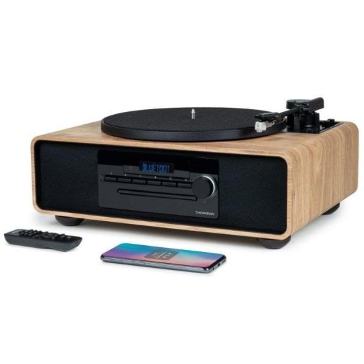 Tocadiscos Thomson MIC300TT 60W Bluetooth Riemenaandrijving CD USB MP3 FM Radio Afstandsbediening