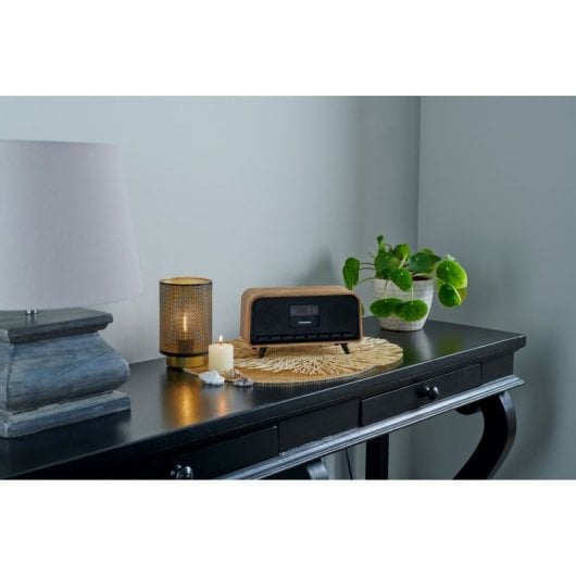 Thomson RT850BT Radio Despertador y Altavoz Bluetooth 30W Madera