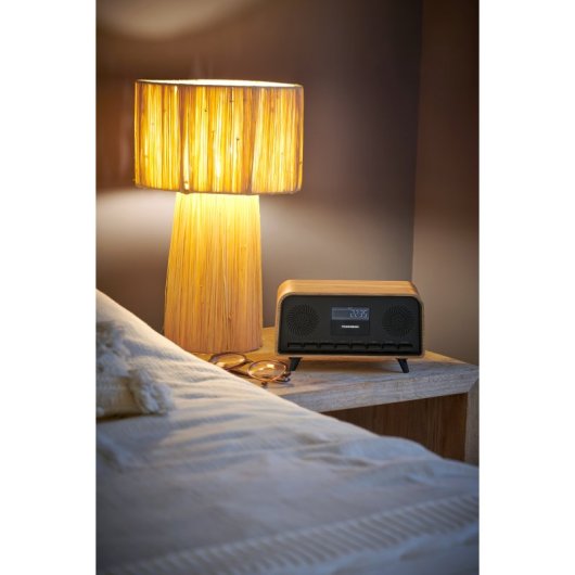 Thomson RT850BT Radio Despertador y Altavoz Bluetooth 30W Madera