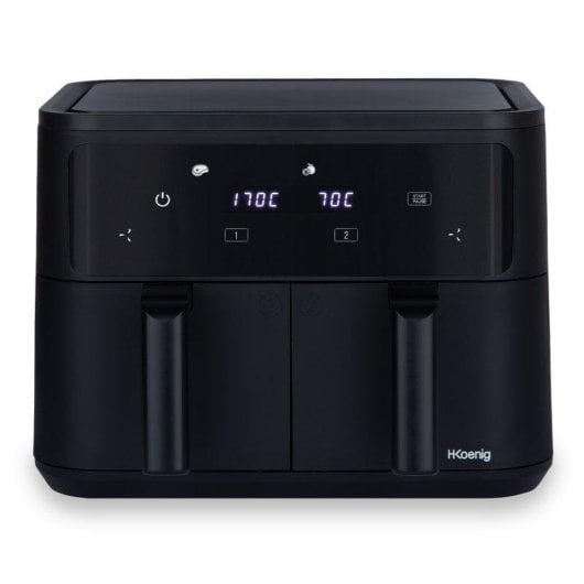 Friteuse sans Huile HKoenig FRY900 9L 2400W Double Panier Écran Tactile 8 Programmes