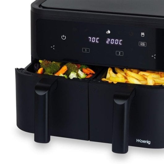 Friteuse sans Huile HKoenig FRY900 9L 2400W Double Panier Écran Tactile 8 Programmes