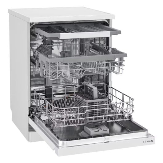 LG QuadWashTM DF243FW.ABWQEES Lavavajillas Capacidad 14 Cubiertos D Blanco