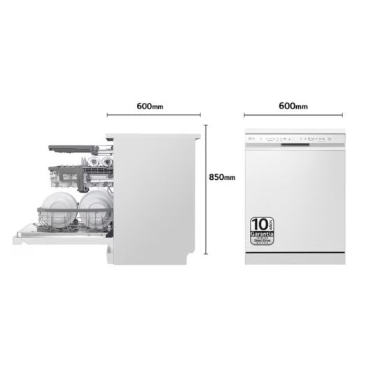 LG QuadWashTM DF243FW.ABWQEES Lavavajillas Capacidad 14 Cubiertos D Blanco
