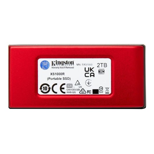 Disco Duro Kingston XS1000 2TB SSD Externo USB 3.2 Gen 2 Rojo 1050 MB/s