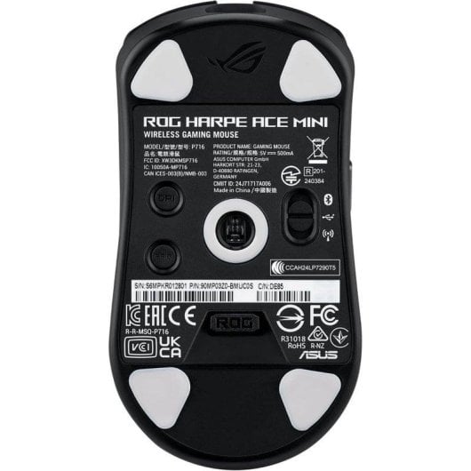 Rato Asus ROG Harpe Ace Mini Wireless Bluetooth USB-C 42000DPI Preto Iluminado