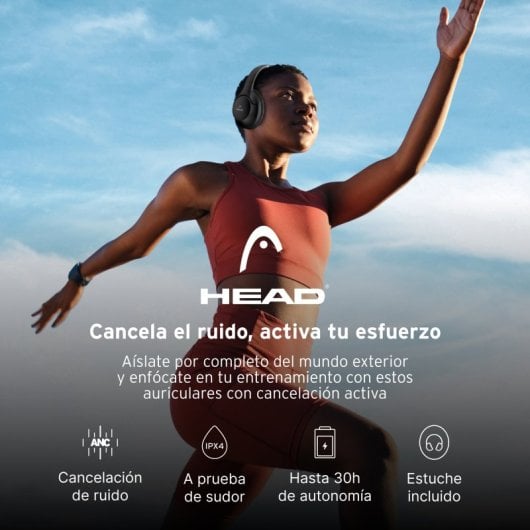 Head Auscultadores Sem Fios com ANC + ENC e Microfone Pretos