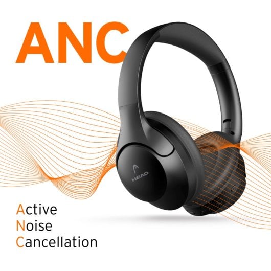 Head Auscultadores Sem Fios com ANC + ENC e Microfone Pretos