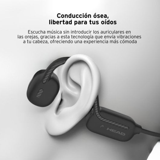 Head Auriculares Inalámbricos Waterproof de Conducción Ósea con Asistentes de Voz 32GB e IPX8 Negros