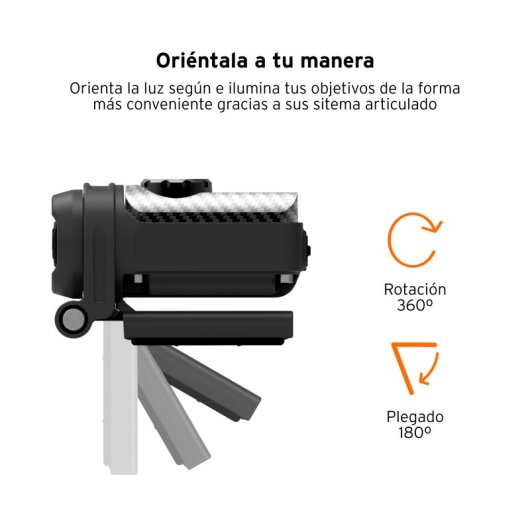 Head Linterna Magnética Multifunción con Autonomía 8h y Potencia Máx 500Lm IPX4 Negra