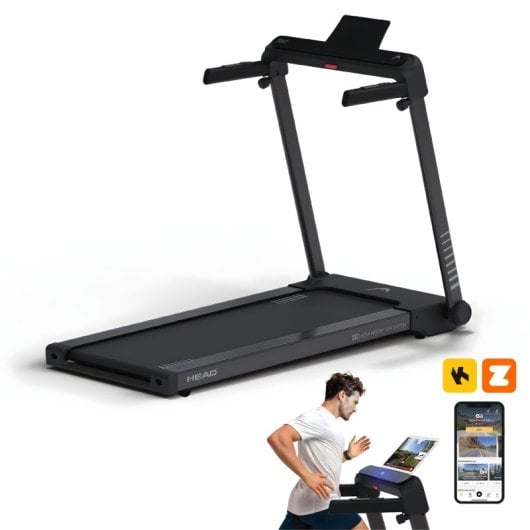 Head Cinta de Correr Plegable con Pantalla LED Velocidad 16km/h Altavoces Compatible Kinomap, Zwift