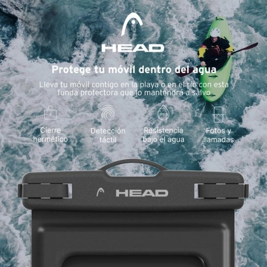 Head Funda Flotante Impermeable Universal, Bolsa Estanca Flotante IPX8 para Móvil Hasta 6.8" Negro