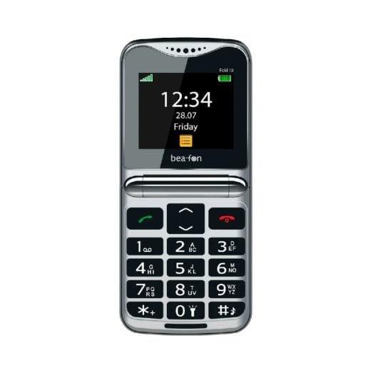 Bea·fon Fold 10 Teléfono Móvil Senior Plegable 2.4" con Botón SOS Negro