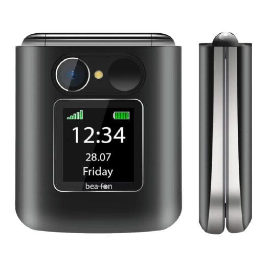 Bea·fon Fold 10 Teléfono Móvil Senior Plegable 2.4" con Botón SOS Negro