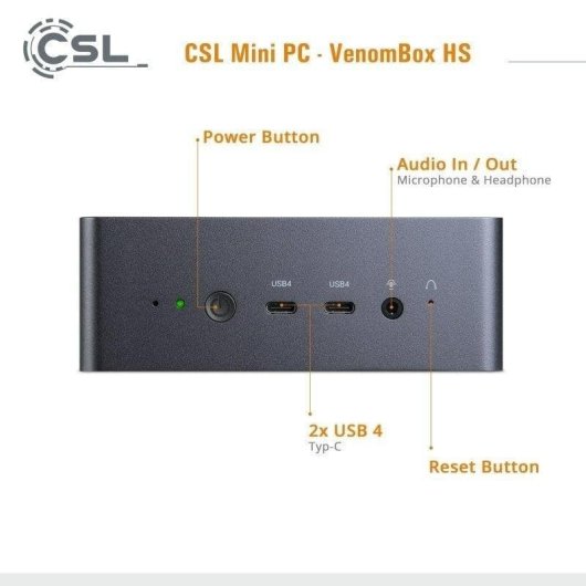 Mini PC CSL Venombox AMD Ryzen 7 8845HS/16GB/1TB SSD/Radeon 780M Windows 11