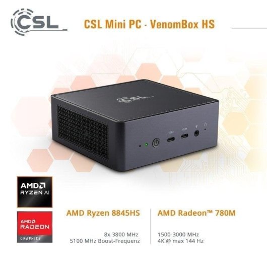 Mini PC CSL Venombox AMD Ryzen 7 8845HS/16GB/1TB SSD/Radeon 780M Windows 11