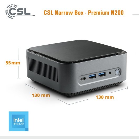 CSL Mini PC Narrow Box Premium Intel N200/16GB/1TB SSD