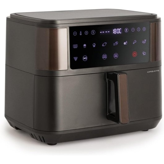 Create Air Fryer Dual Freidora de Aire 10L con Separador 2400W Negro