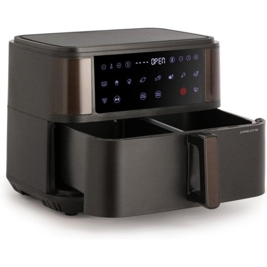 Create Air Fryer Dual Freidora de Aire 10L con Separador 2400W Negro