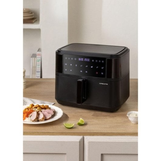 Create Air Fryer Dual Freidora de Aire 10L con Separador 2400W Negro