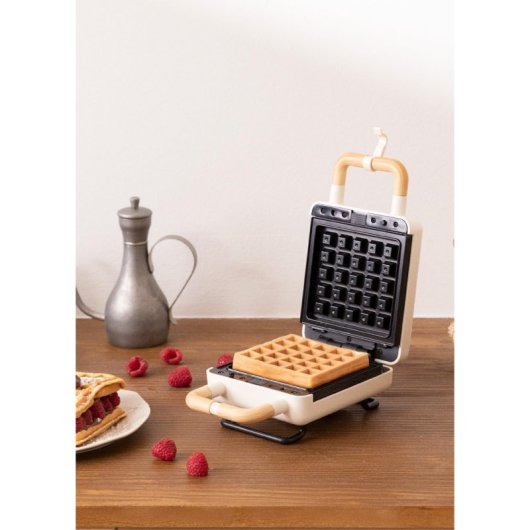 Create Stone Studio Sandwichera Grill Y Gofrera Intercambiable Individual 600W Blanco Roto