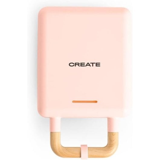 Create Stone Studio Sandwichera Grill Y Gofrera Intercambiable Individual 600W Rosa Pastel